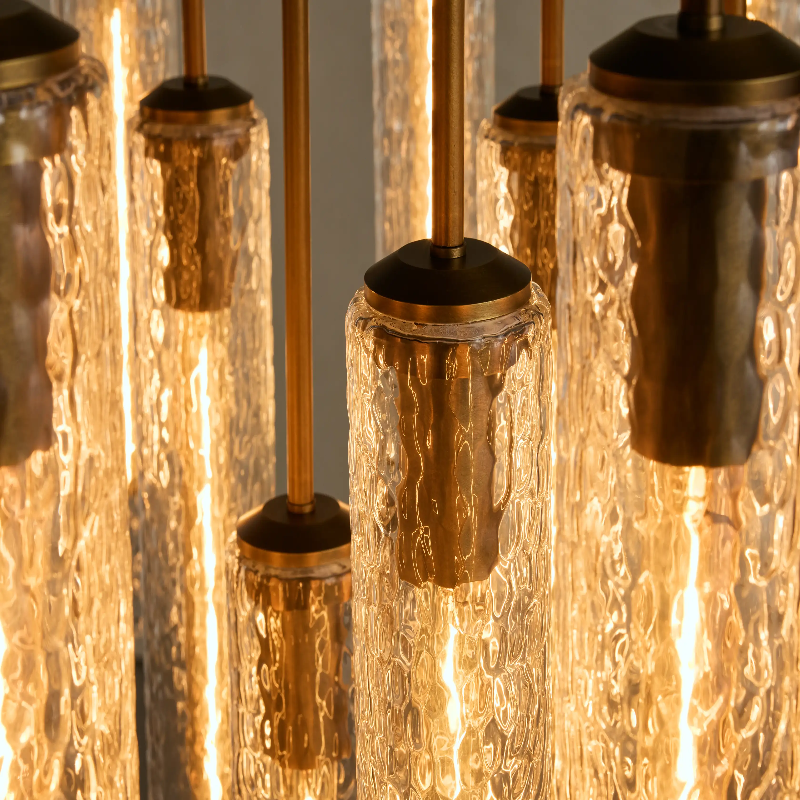 Colleena Linear Hammered Glass Chandelier