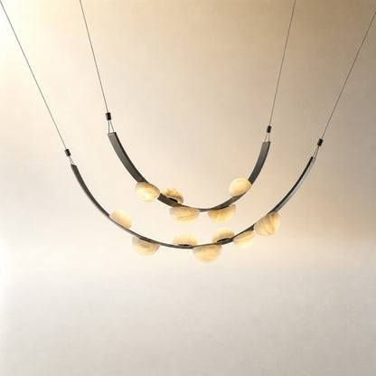 Dew Drops Alabaster LED Chandelier – Black White Warm Light