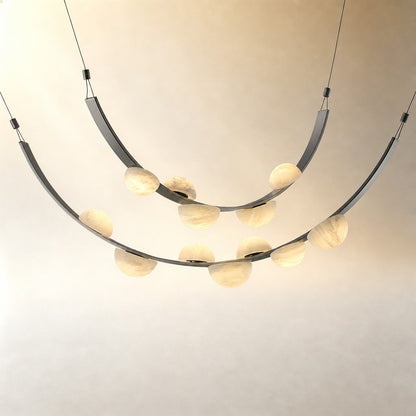 Dew Drops Alabaster LED Chandelier – Black White Warm Light
