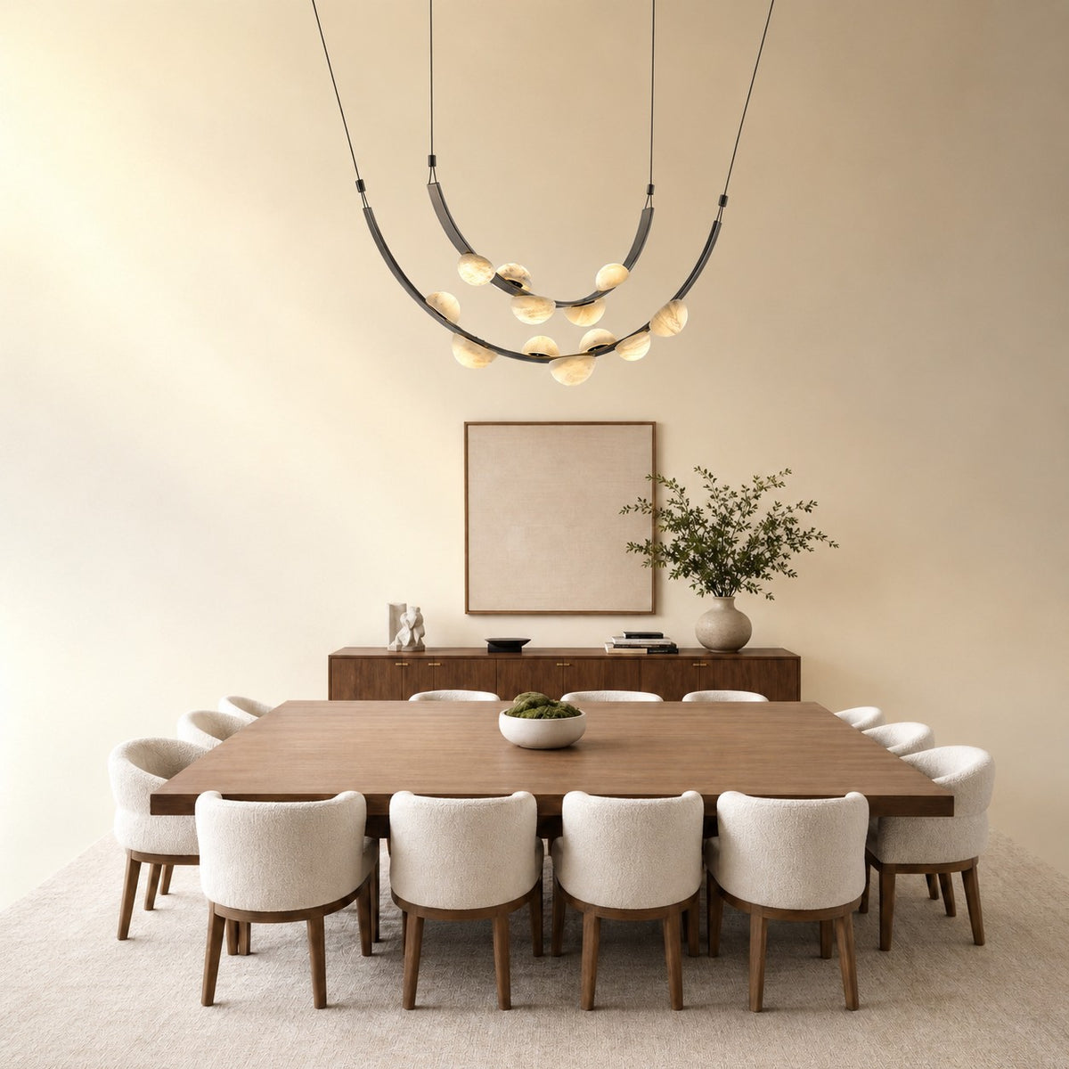 Dew Drops Alabaster LED Chandelier – Black White Warm Light