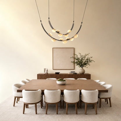 Dew Drops Alabaster LED Chandelier – Black White Warm Light