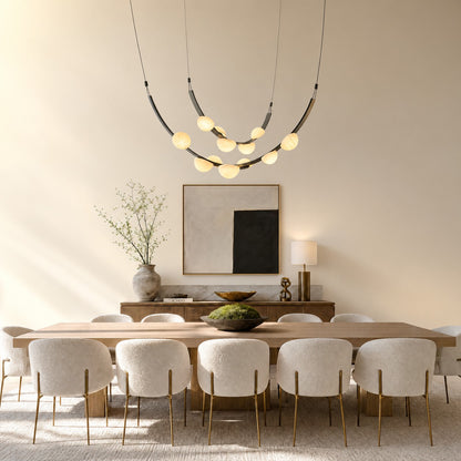 Dew Drops Alabaster LED Chandelier – Black White Warm Light