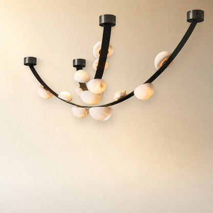 Dew Drops Alabaster LED Chandelier – Black White Warm Light