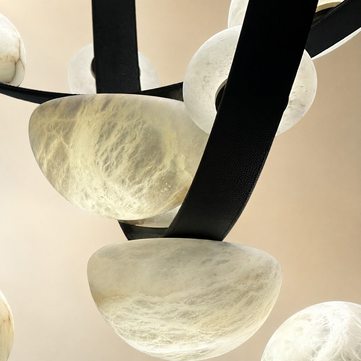 Dew Drops Alabaster LED Chandelier – Black White Warm Light