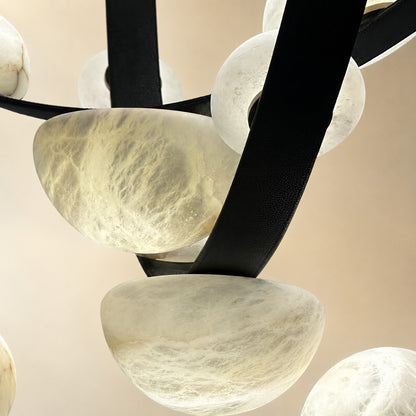 Dew Drops Alabaster LED Chandelier – Black White Warm Light