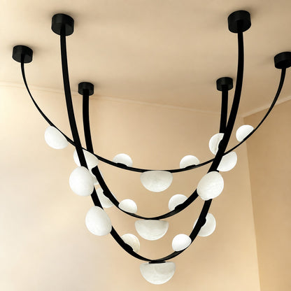 Dew Drops Alabaster LED Chandelier – Black White Warm Light
