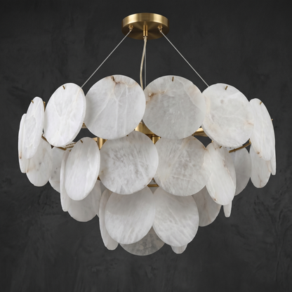 Loria Modern Alabaster Round Chandelier