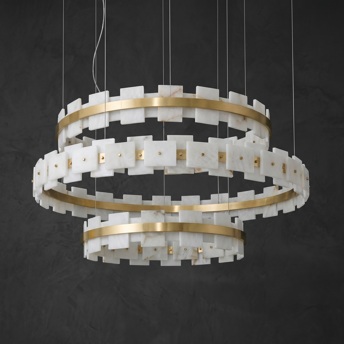 Loria Modern Alabaster Ring Chandelier