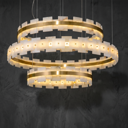 Loria Modern Alabaster Ring Chandelier