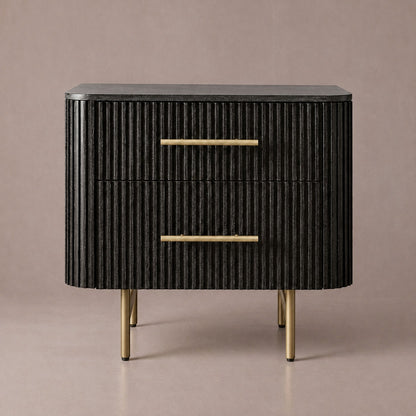 Double Drawer Bedside Chest with Stone Top