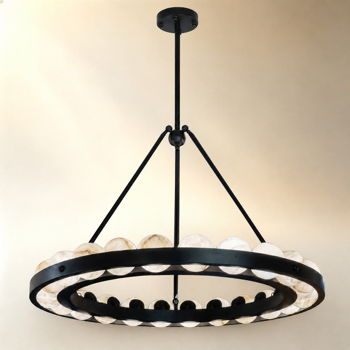Dovior Modern Alabaster Round Chandelier