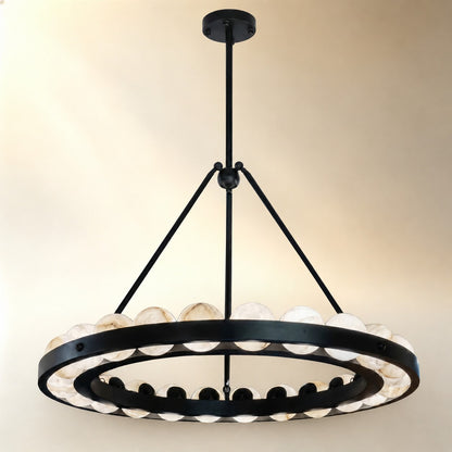 Dovior Modern Alabaster Round Chandelier
