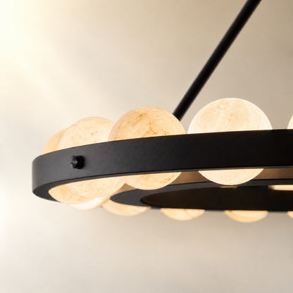 Dovior Modern Alabaster Round Chandelier