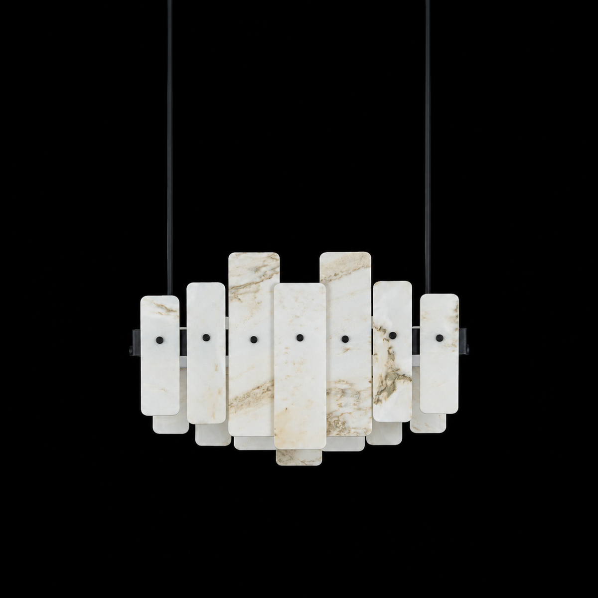 Modern Layered Luxury Stone LED Chandelier