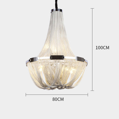 Denise Glenn Luxury Aluminum Chain Tassel Chandelier