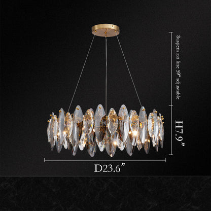 Multi-sided hand-cut crystal chandelier