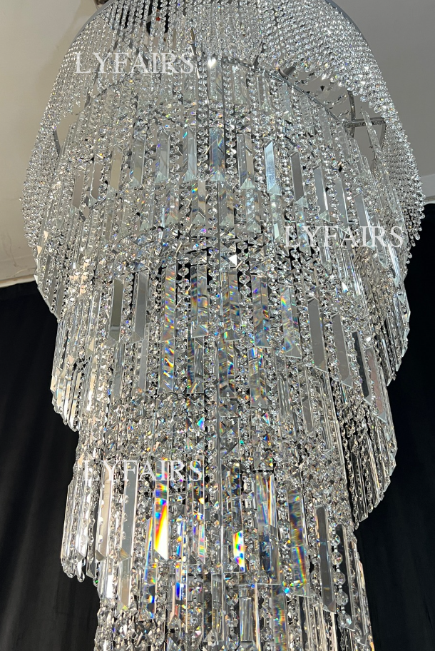 Modern Crystal Tassel Chandelier for Foyer/Staircase