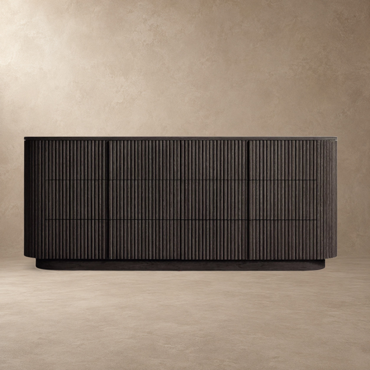 Reeded Oak Dresser with Curved Contours