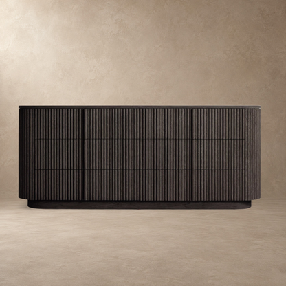 Reeded Oak Dresser with Curved Contours