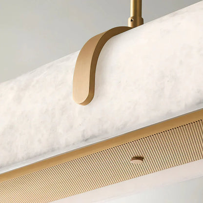 Eamon Linear Alabaster Chandelier, Kitchen Island Pendant Light