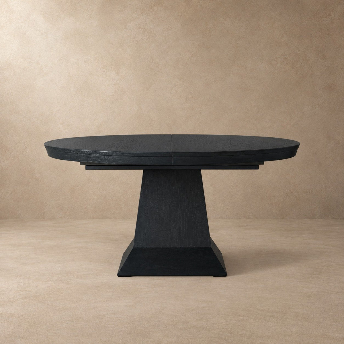Round Oak Extension Dining Table with Leaves