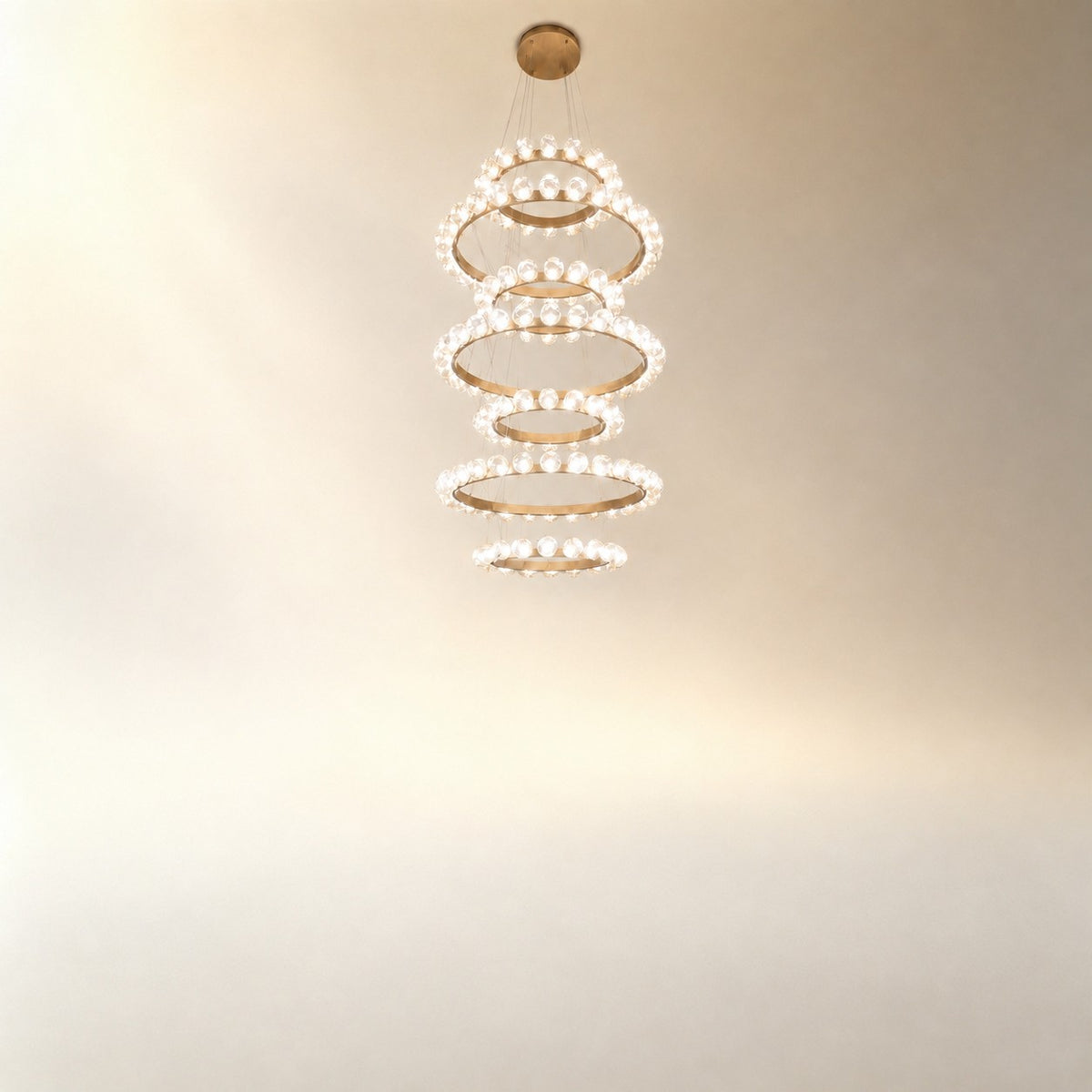 Ellison Glass Bubble Tiered Ring Chandelier