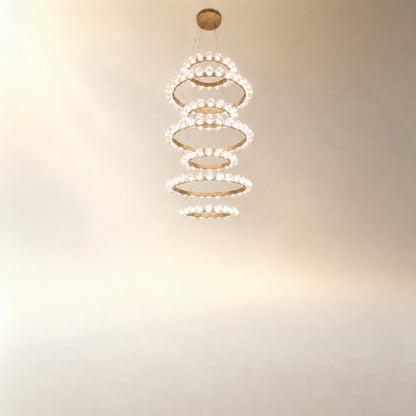 Ellison Glass Bubble Tiered Ring Chandelier