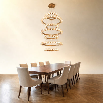 Ellison Glass Bubble Tiered Ring Chandelier