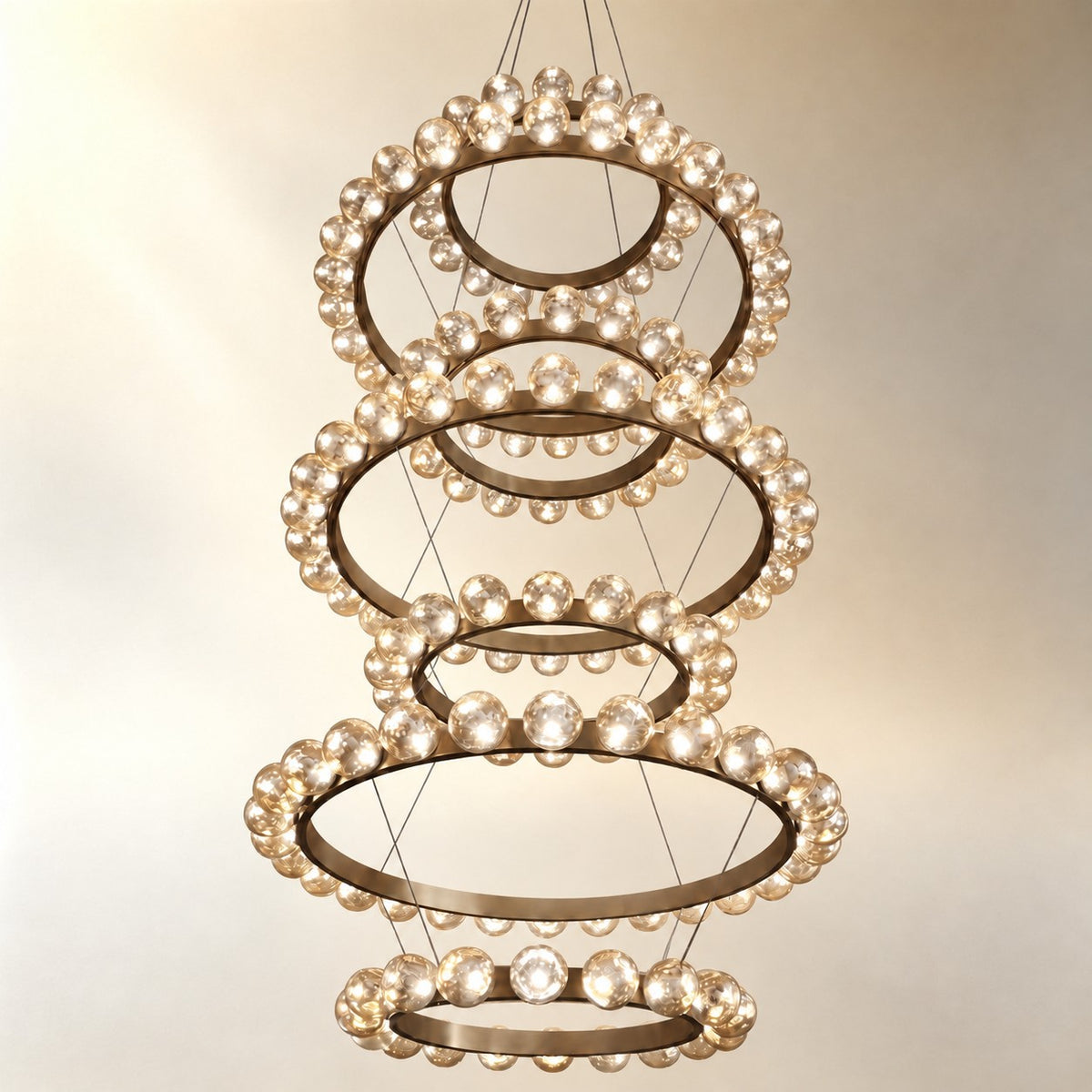Ellison Glass Bubble Tiered Ring Chandelier