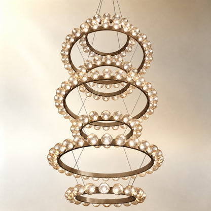 Ellison Glass Bubble Tiered Ring Chandelier
