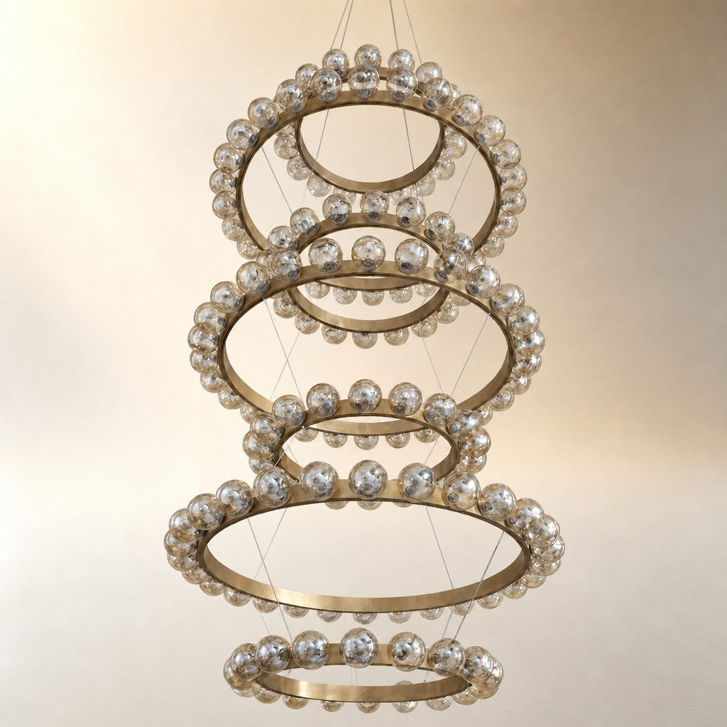 Ellison Glass Bubble Tiered Ring Chandelier