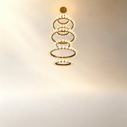 Ellison Glass Bubble Tiered Ring Chandelier