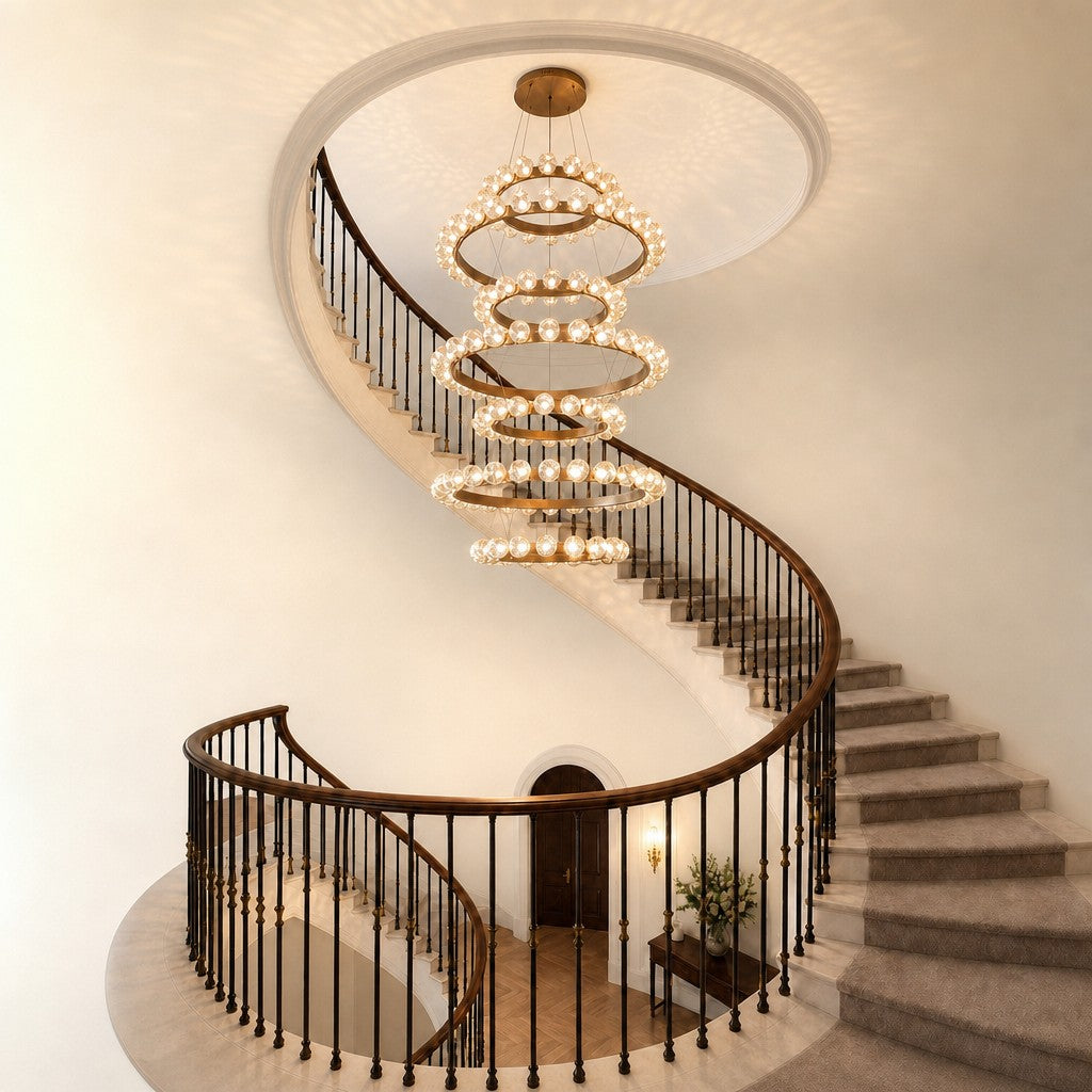 Ellison Glass Bubble Tiered Ring Chandelier