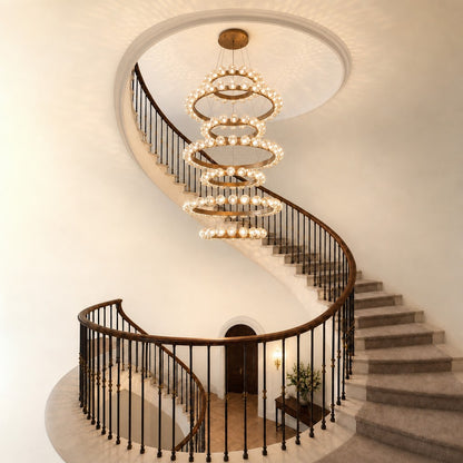 Ellison Glass Bubble Tiered Ring Chandelier