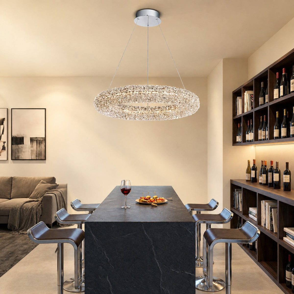 Elmior Crystal Pendant Chandelier