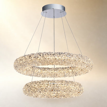 Elmior Halo Crystal Chandelier 31.5"