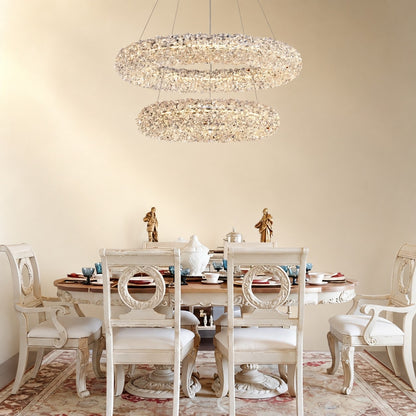 Elmior Halo Crystal Chandelier 31.5"