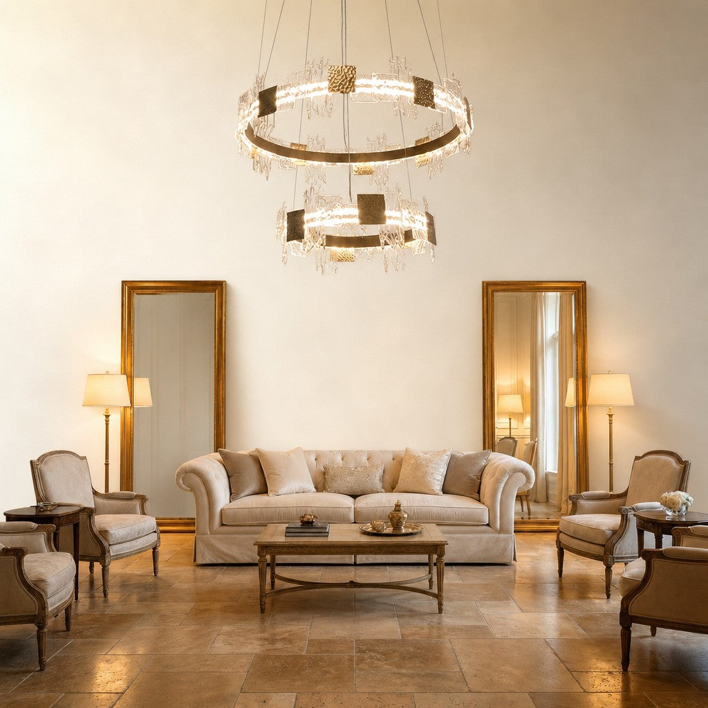Elodie 2 Tiers Modern Gold Chandelier