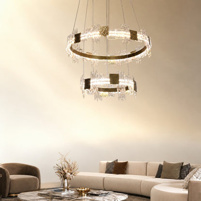 Elodie 2 Tiers Modern Gold Chandelier