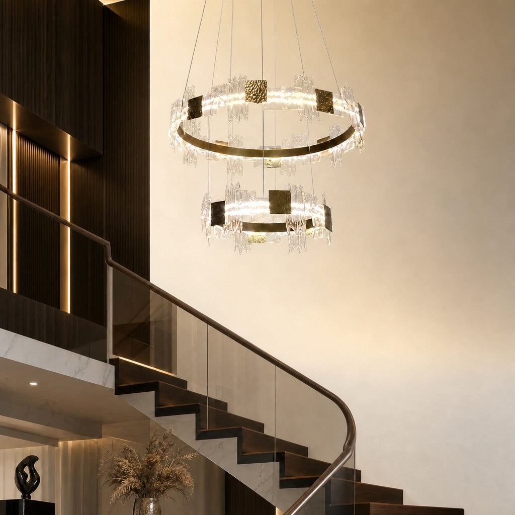 Elodie 2 Tiers Modern Gold Chandelier
