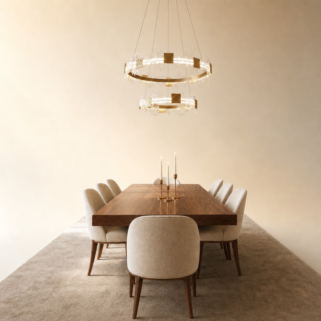Elodie 2 Tiers Modern Gold Chandelier