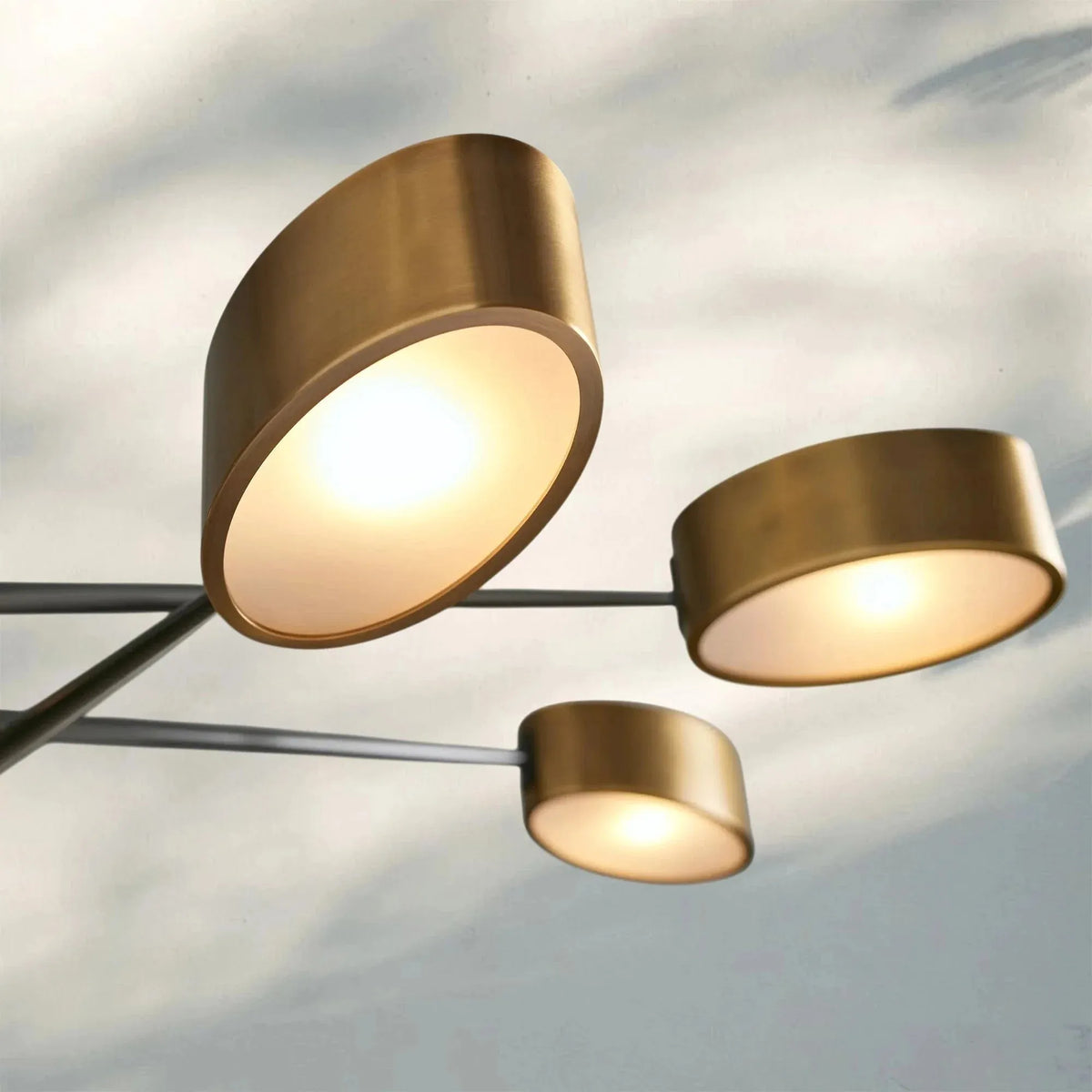 Etoile Modern 6-Light Brass and Glass Adjustable Arm Chandelier