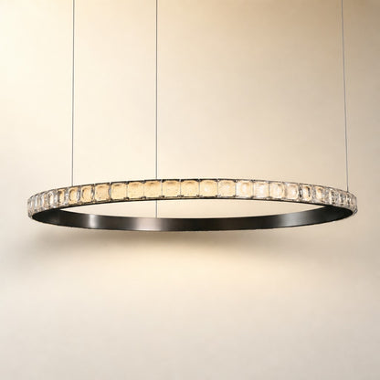 Evelan Single-Ring Crystal Chandelier