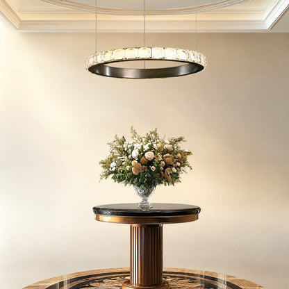 Evelan Single-Ring Crystal Chandelier