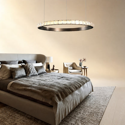 Evelan Single-Ring Crystal Chandelier
