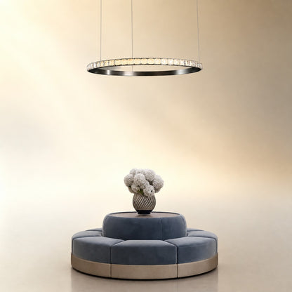 Evelan Single-Ring Crystal Chandelier