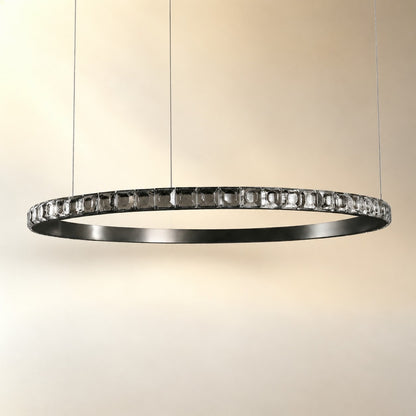Evelan Single-Ring Crystal Chandelier