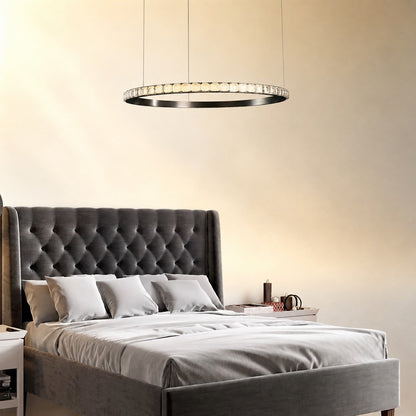 Evelan Single-Ring Crystal Chandelier