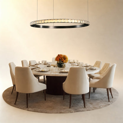 Evelan Single-Ring Crystal Chandelier