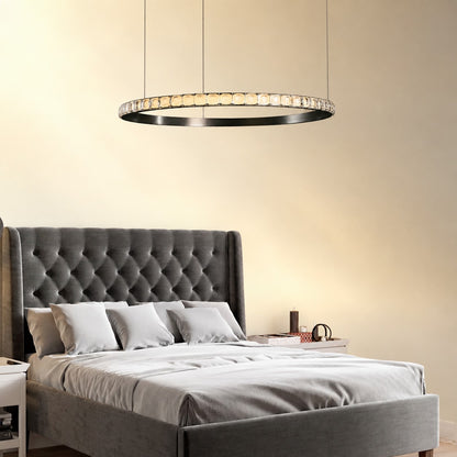 Evelan Single-Ring Crystal Chandelier